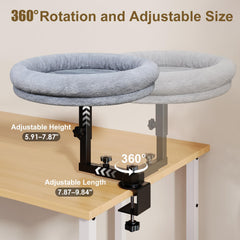 Chloraeon cat desk bed adjustable length fits various desk setups and cat positions