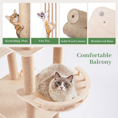 Choc chick scratching post aids exercise and feline flexibility.