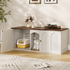 CHOEZON 47.2'' enclosure side view with white and walnut finish complements decor