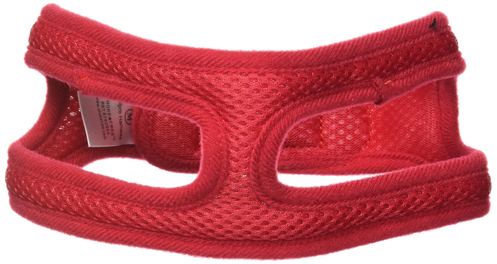 ChokeFree Velpro mesh harness in red, front view shows secure Vel-Lock
