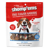 CHOMP EMS Five Flavor Kabobs beefhide-chewstick close-up for durable chewing and canine satisfaction.