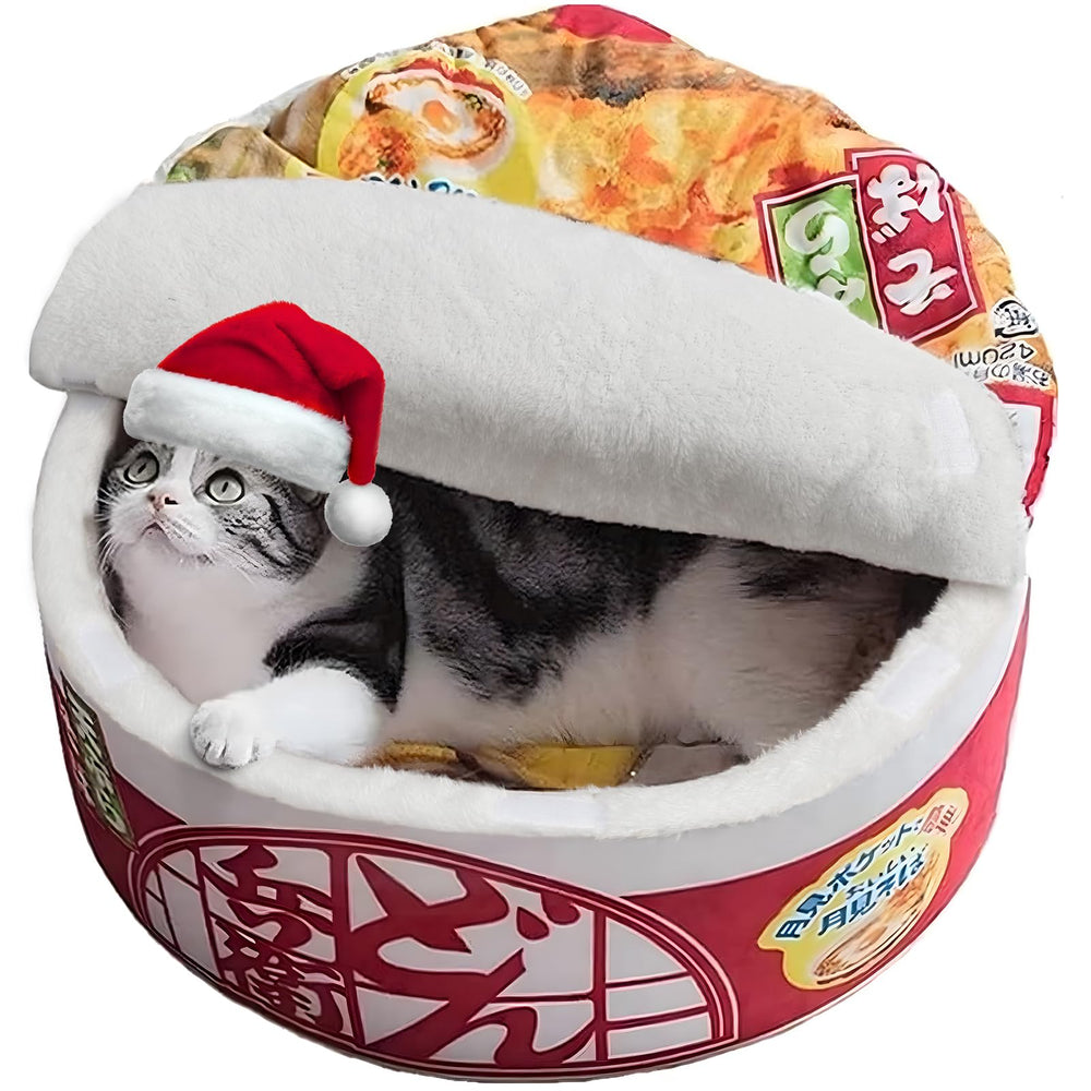 寵幸 ramen noodle bed round plush fur for cozy naps.