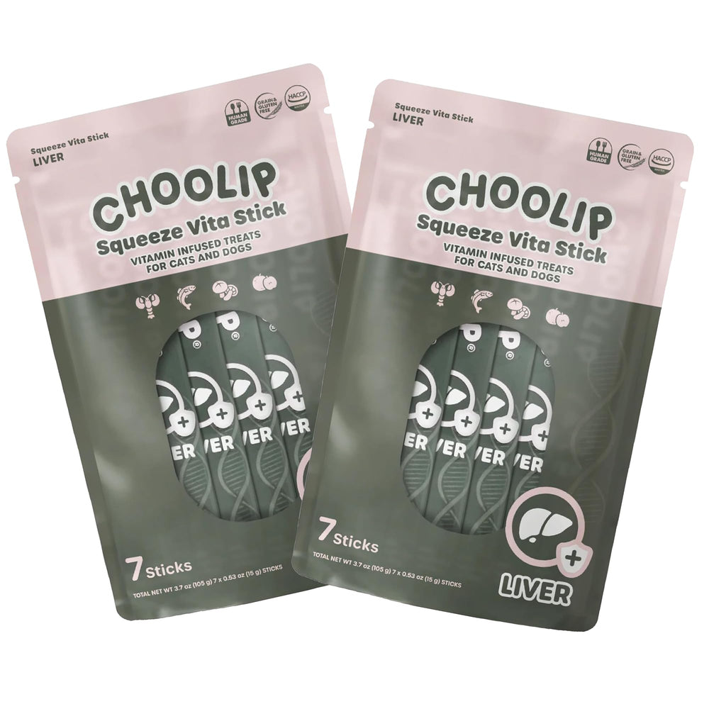 Choolip Squeeze Vita Stick bundle front view highlighting two-pouch value for multi-pet homes