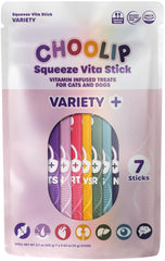 Choolip Squeeze Vita Stick: pack-7-unidades para probar variedad en mascotas.