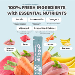 Choolip Squeeze Vita Stick closeup of treat showing appealing texture and packaging.