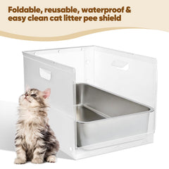 CHQZYX cat litter box splash guard side view illustrating wall protection