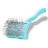 Chris Christensen Big G Dog Slicker Brush teal with ergonomic handle for comfortable home grooming.