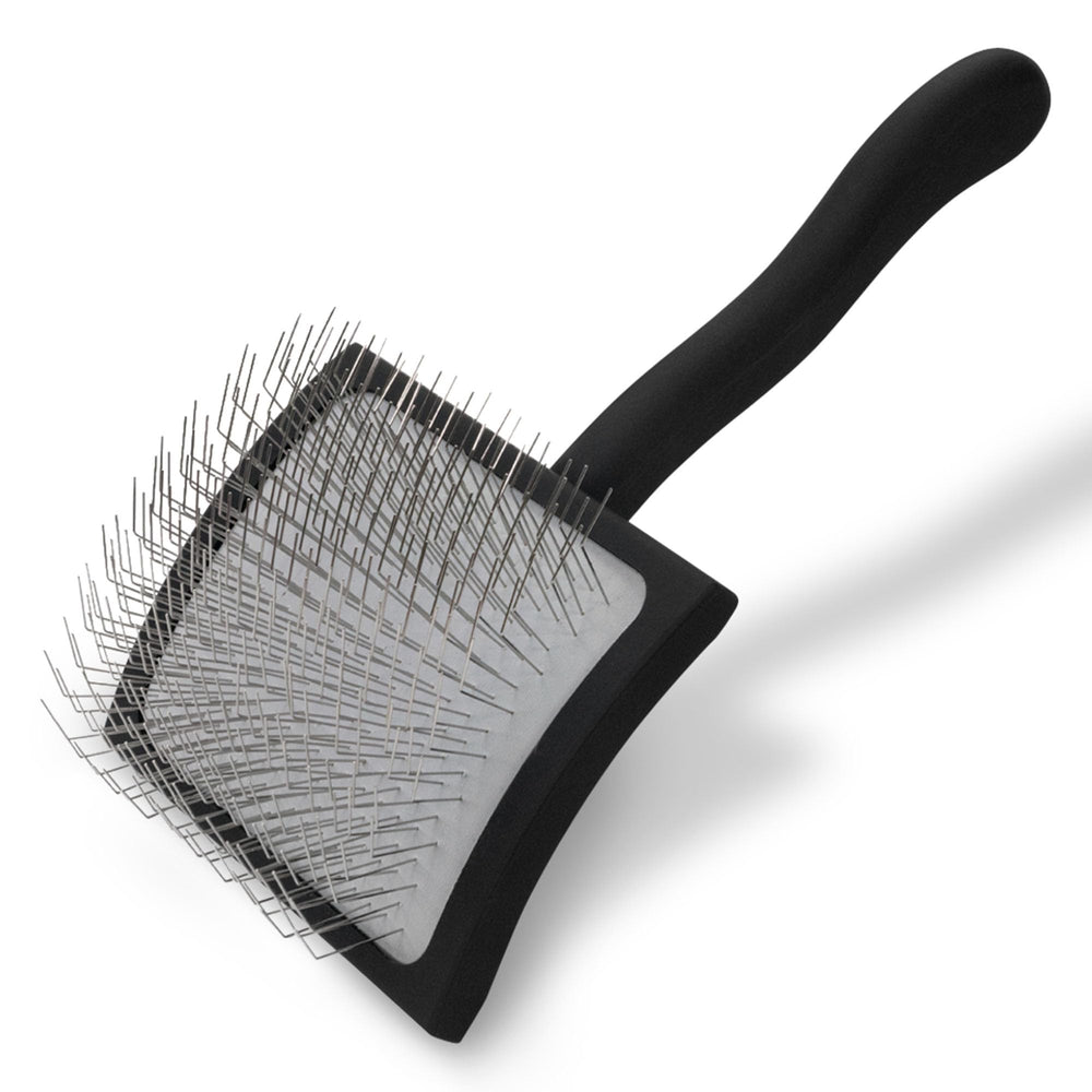 Chris Christensen Big K Slicker Brush coat closeup shows dense doodle fur detangling