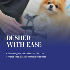 Chris Christensen Big K Slicker Brush easy-hold grip reduces hand fatigue during brushing.