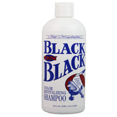 Chris Christensen Black on Black Shampoo bottle showing color restoration for dark coats.