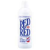 Chris Christensen Red on Red shampoo bottle front for salon-grade color care.
