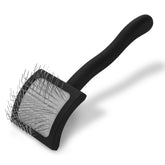 Chris Christensen Baby K Slicker Brush closeup showing detangling action for small dogs.