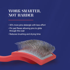 Chris Christensen Big G Slicker Brush fluffing finish supports head-to-tail shaping for show-ready looks.