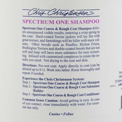 Chris Christensen Spectrum One shampoo after rinse hydrates outer coat