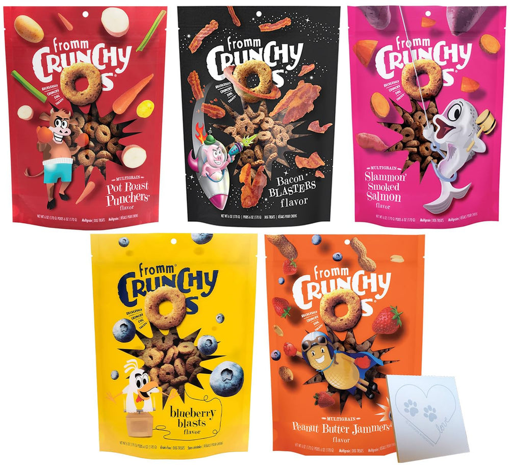 CHRONOS Crunchy Os peanut butter treats for dogs, ideal for training rewards.