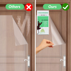 CHUANGSEED door frame protector closeup showcases transparent shield preventing claw marks.