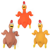 ChubbyPiggies rubber chicken dog toy squeaker closeup for interactive fetch
