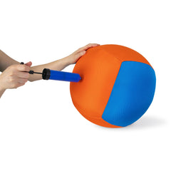 Chuckit! Big Air Ball with inflation pump included for quick setup.