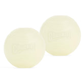 Chuckit! Glow in the Dark Bouncy Ball closeup highlights glow for night-time fetch fun.