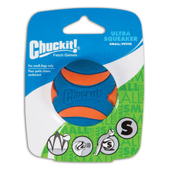 Chuckit! Small Ultra Squeaker Ball four-pack for active fetch play.