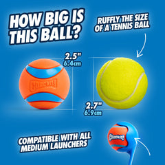 Chuckit! Ultra Ball medium size 2.5 inches designed for dogs 20–60 lbs.