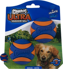 Chuckit Ultra Squeaker Ball squeaker design enhances dog engagement during play.