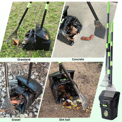 CHUICHUIHU metal rake and spade kit ready for quick debris pickup