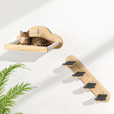 Chuiendi wall-mounted cat hammock with pine frame offers elevated relaxation and space-saving sleep.