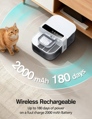 Chumajor 180-day battery-powered fountain offers wireless placement without outlets.