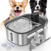 Chumajor water fountain 7.5L mega-tank provides long-lasting hydration for large dogs.