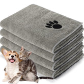 Chumia 4-pack dog towels ready for quick post-bath drying