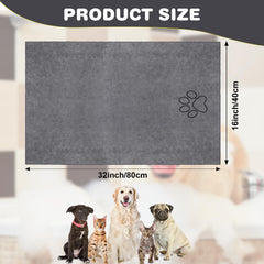 Chumia paw-embroidery closeup on gray towel highlights durable, pet-friendly design