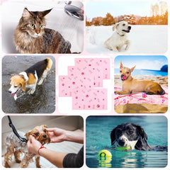 Chumia dog towels blue bone pattern demonstrate premium microfiber for gentle grooming sessions.