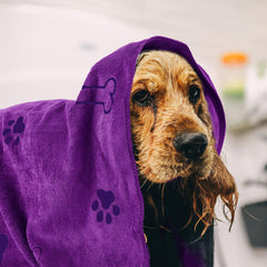Chumia dog towels with quick-dry design speeds post-bath drying.