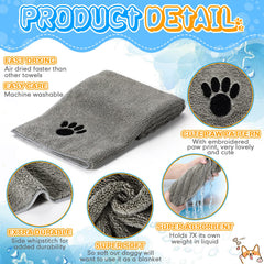 Chumia soft microfiber dog towels gentle on fur during grooming