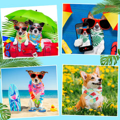 Chunful dog bandanas autumn leaves pattern for harvest-season photos