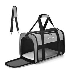 Chuzhong airline-approved pet carrier under-seat grey fits under most airline seats