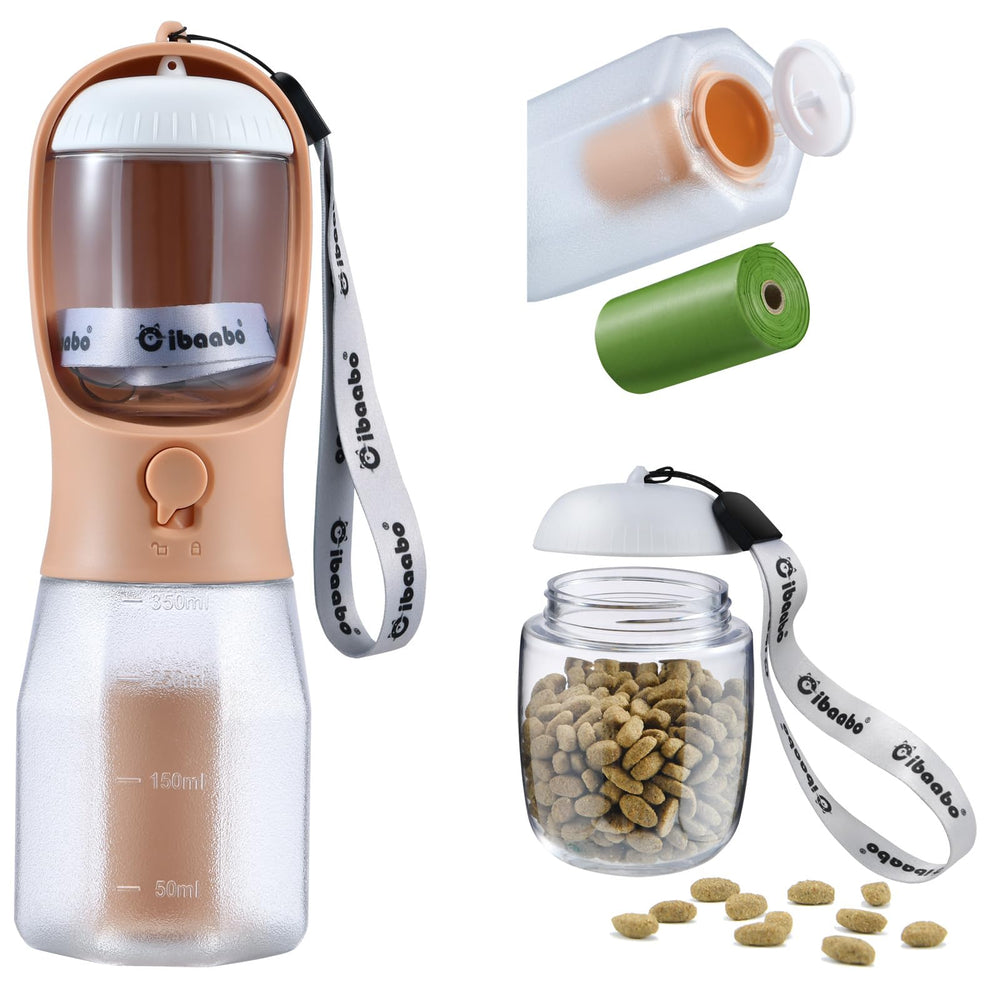 Cibaabo dog water bottle outer bowl view highlights spill-free hydration on the go