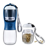 Cibaabo dog water bottle with food container setup combines water and snacks for on-the-go feeding