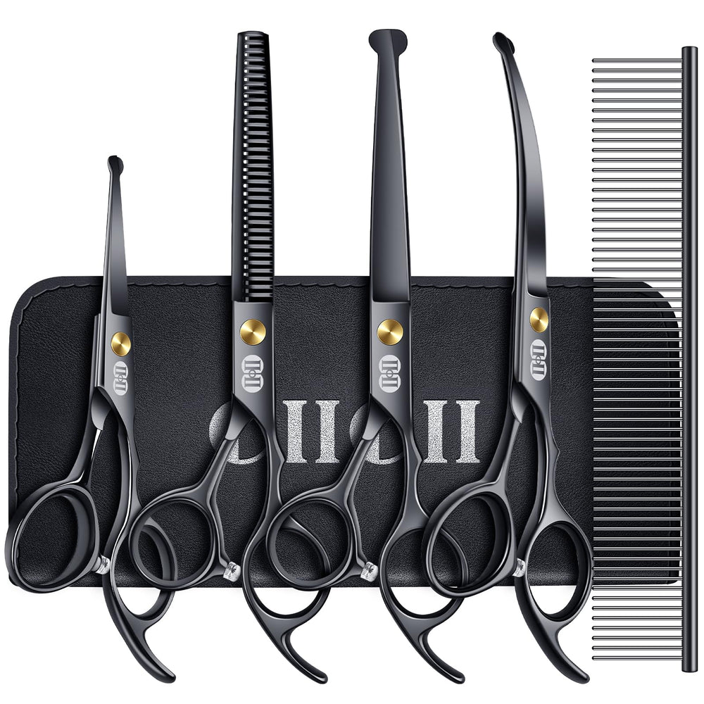 CIICII dog grooming scissors kit cover with black finish for organized home grooming.