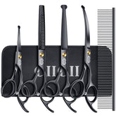 CIICII dog grooming scissors kit cover with black finish for organized home grooming.