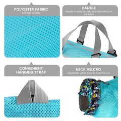 Cinf cat bathing bag light blue zipper entry for smooth use