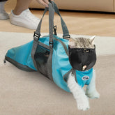 Cinf cat-nail-clipping-bag blue-muzzle: safe nail trimming during grooming.