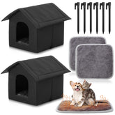 Cinnvoice outdoor cat shelter 2-set waterproof, ideal for stray cats' rain protection.