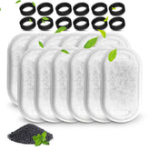 Cirfifth cat fountain filters pack with 12 filters and 12 sponges for replacements.
