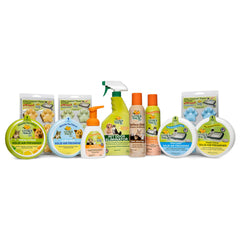 Citrus Magic Pet Odor Eliminator on pet bed freshens fabric and fibers.