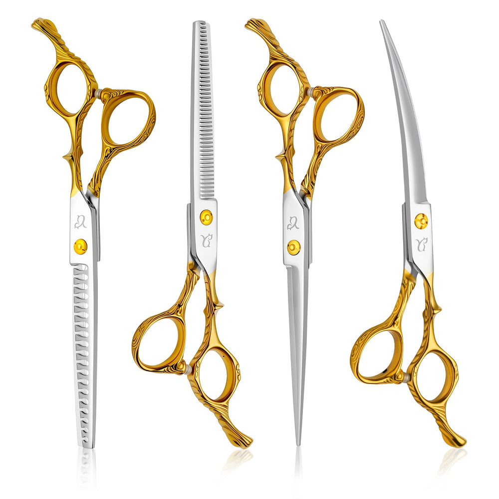 Citywish curved dog scissors in action for precise trimming and safety.