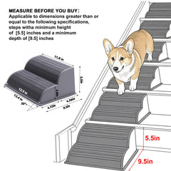 CiWiVOKi 2-Step Modular Dog Ramp side view demonstrates flexible setup for staircases in tight spaces