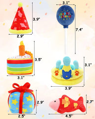 CiyvoLyeen rainbow cake toy—colorful, textured fun aiding exploration and active kitten entertainment.
