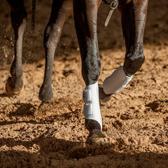 Classic Equine AirWave splint boot front white perforated foam cooling for legs during workouts